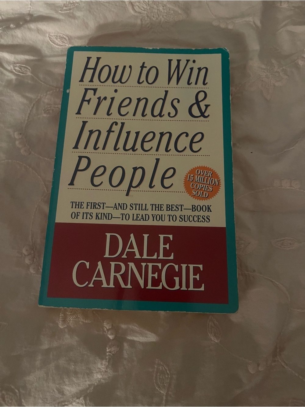 "How to Win Friends & Influence People" – Teal, Cream & Red Cover
